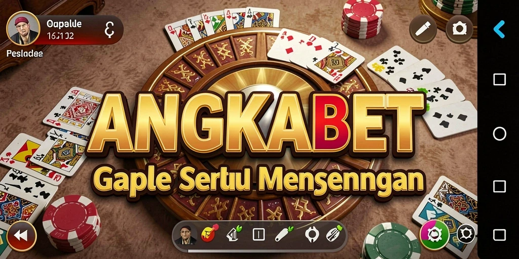 Tampilan gameplay gaple yang seru dan interaktif dalam ANGKABET.