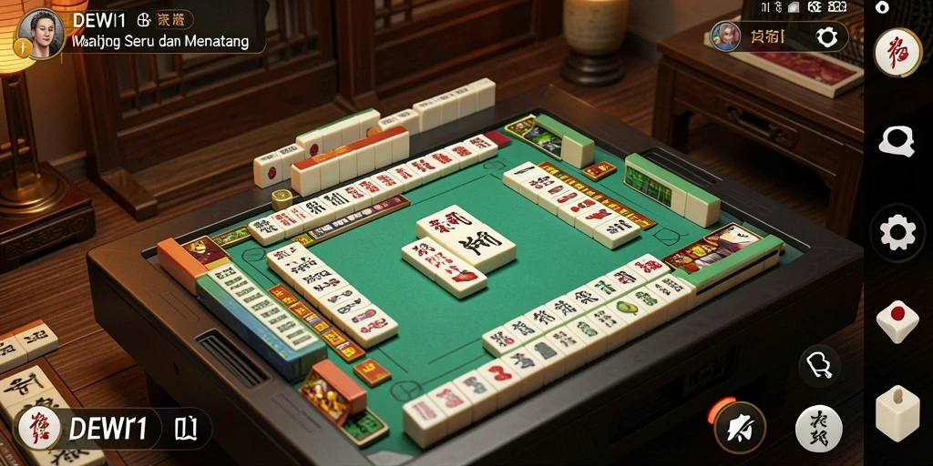 Screenshot DEWI11 menampilkan pengalaman bermain Mahjong yang seru dan menantang.