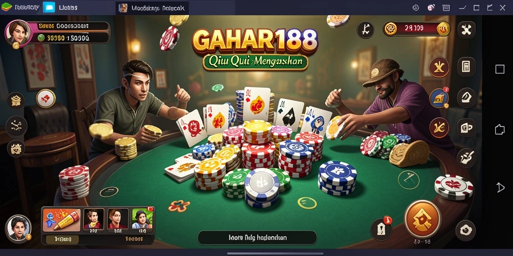 Screenshot gameplay GAHAR188 menampilkan duel QiuQiu yang mendebarkan.