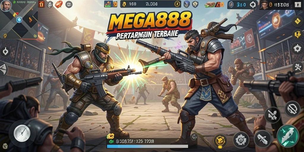 Tampilan gameplay epik di dunia Battle Royale MEGA888.