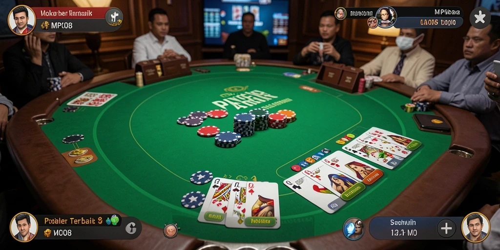 Tampilan gameplay seru di MPO08 dengan berbagai variasi Poker.