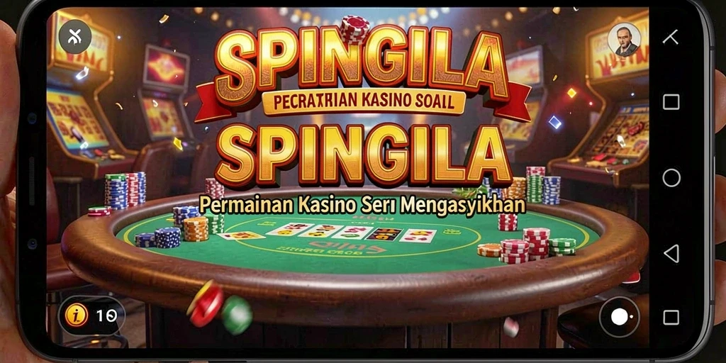 Tampilan atraktif gameplay SPINGILA dengan berbagai pilihan permainan Kasino.