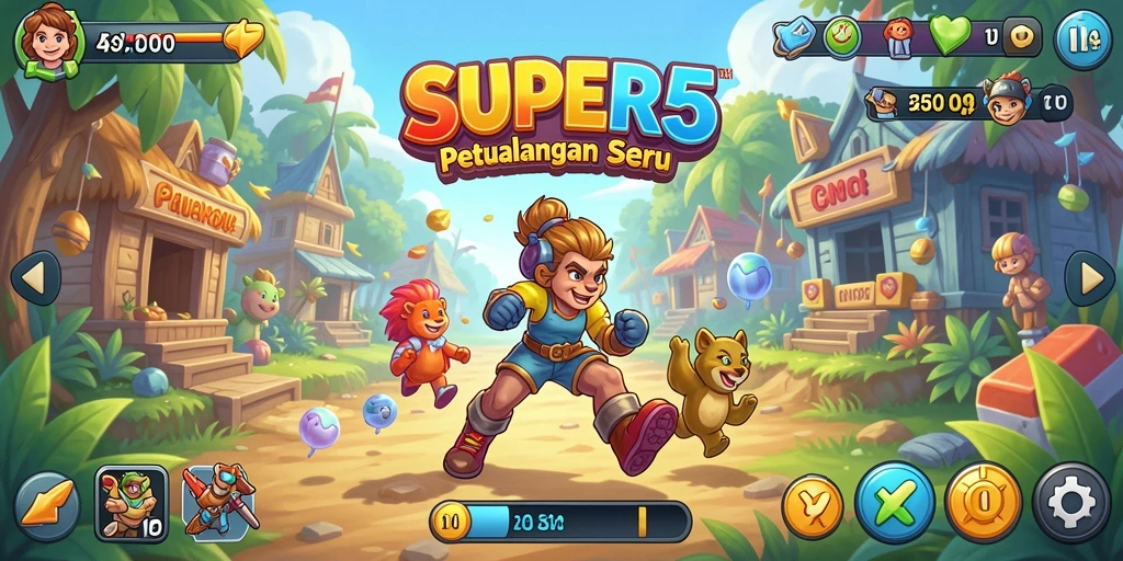 Tampilan gameplay SUPER5 yang penuh aksi dan tantangan seru.